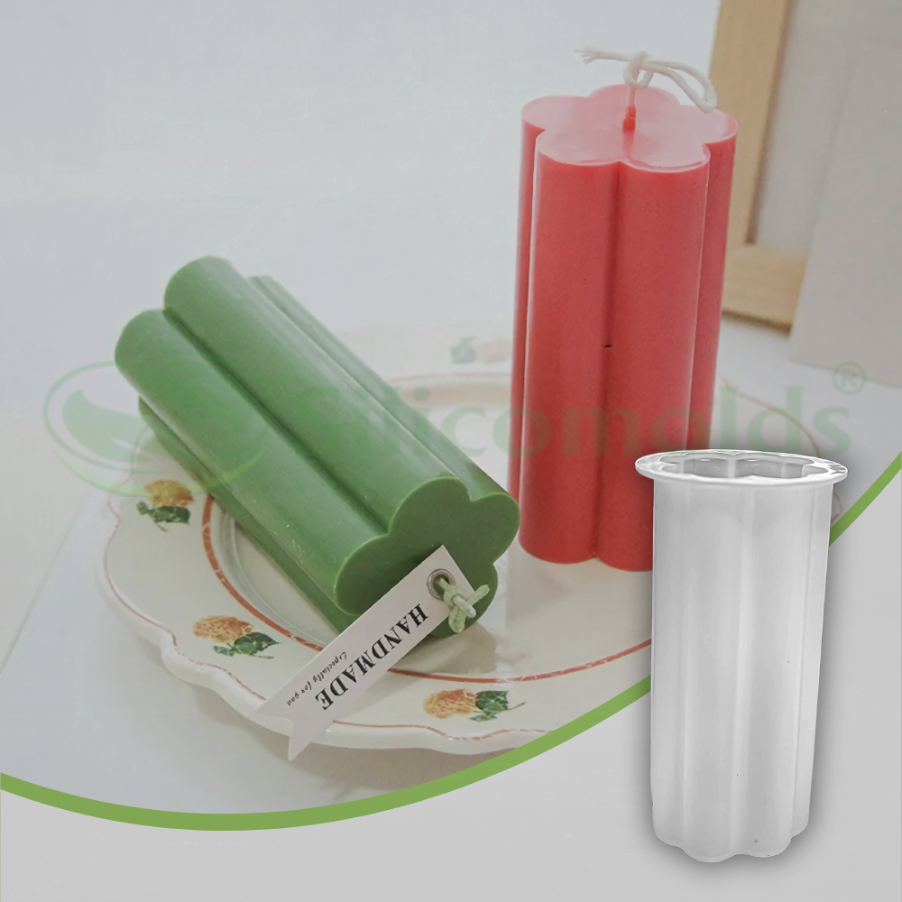 SILICOMOLDS-Four-Leaf grass Candle Mold CM020